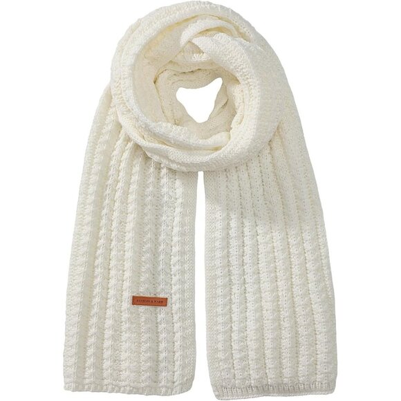 Accessories - Women's White Fashionable Casual Scarf Soft Acrylic Winter Warm Stylish Design